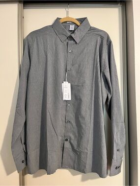North End Sport: Men's Button-Down Shirt - Gray; Size “L” (NWT)